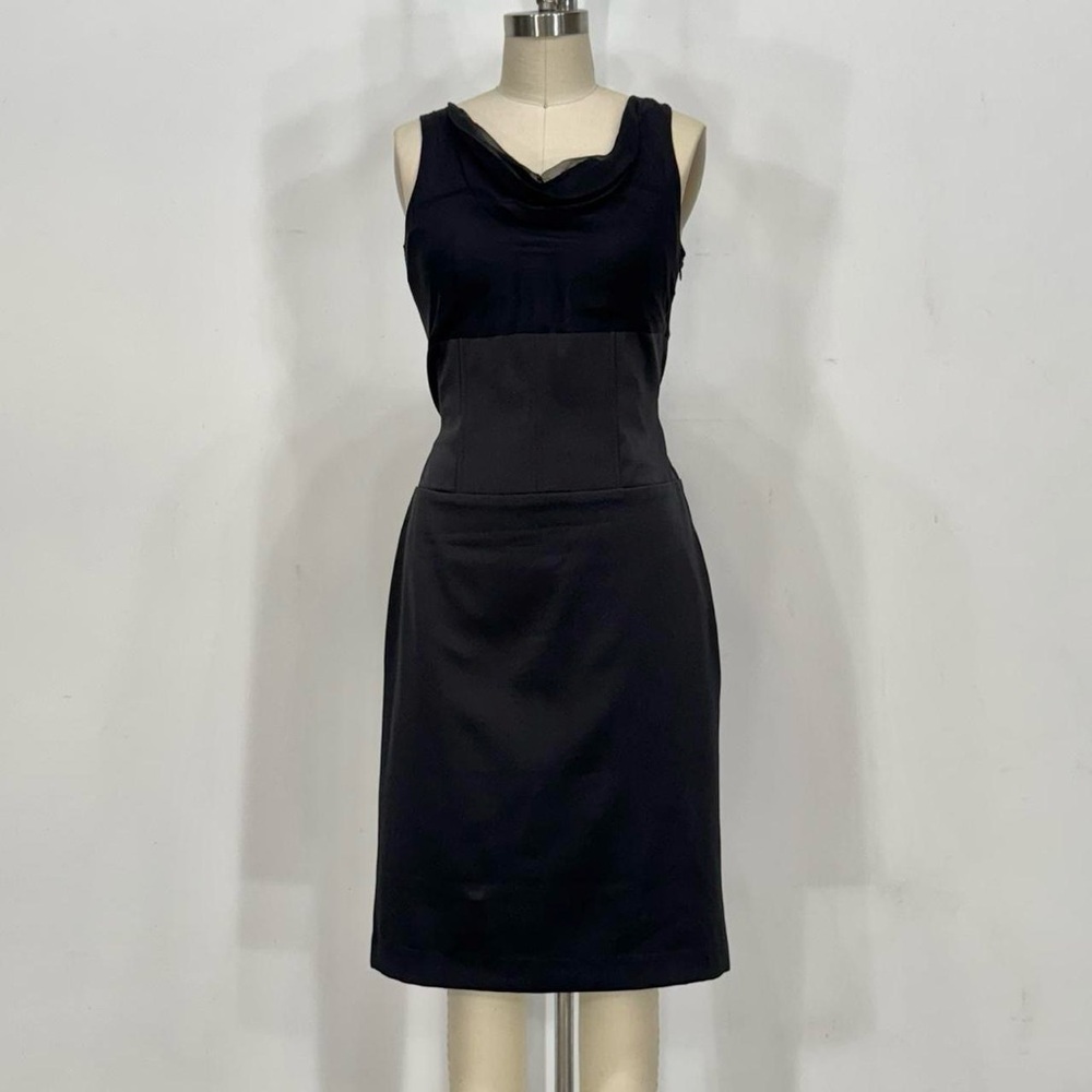 Vintage Y2K Black Sleeveless Dress with corset belt.